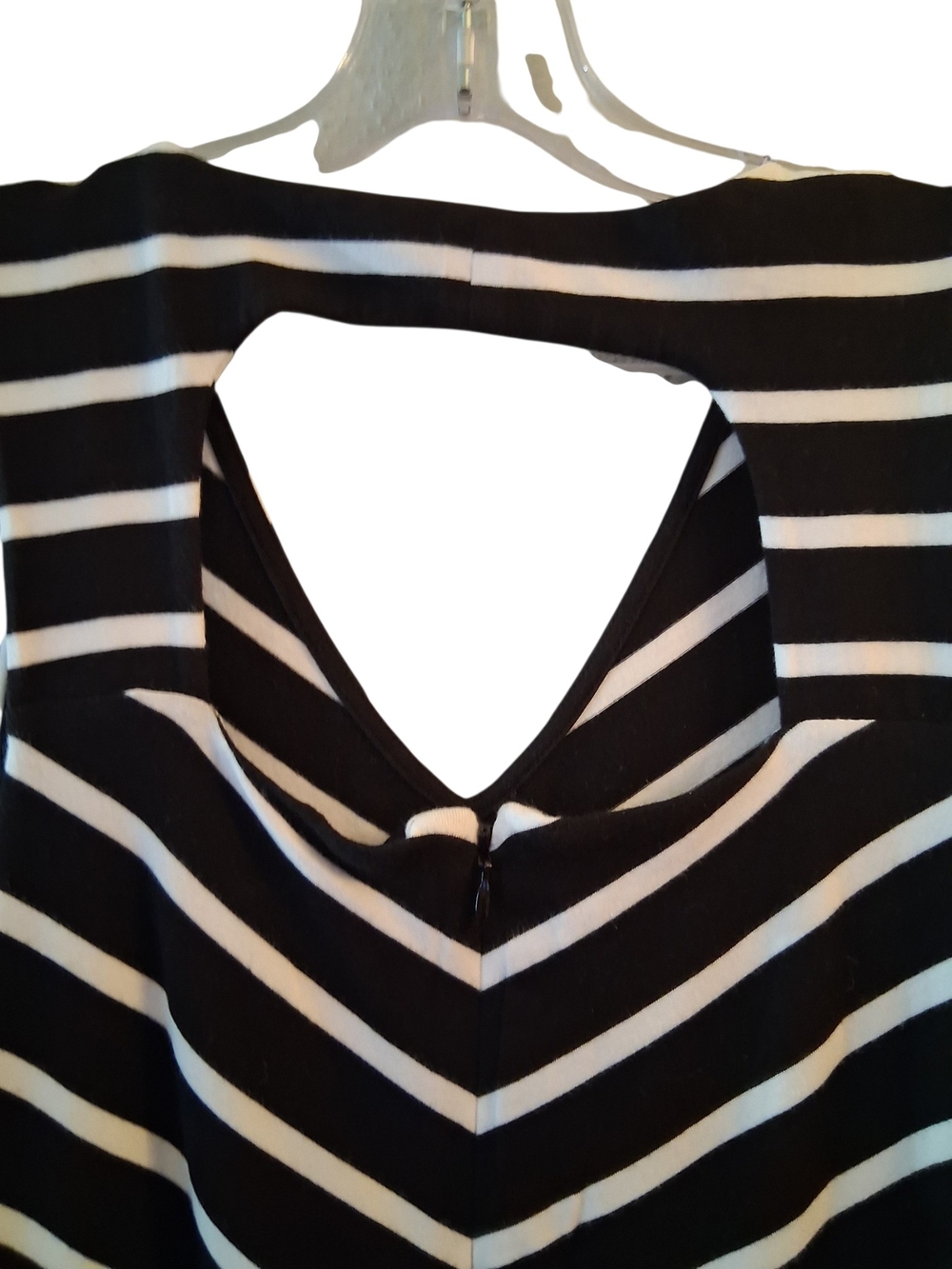 Talbots Black & White V-Neck Striped Maxi Dress Size M Preppy Feminine - Picture 6 of 7